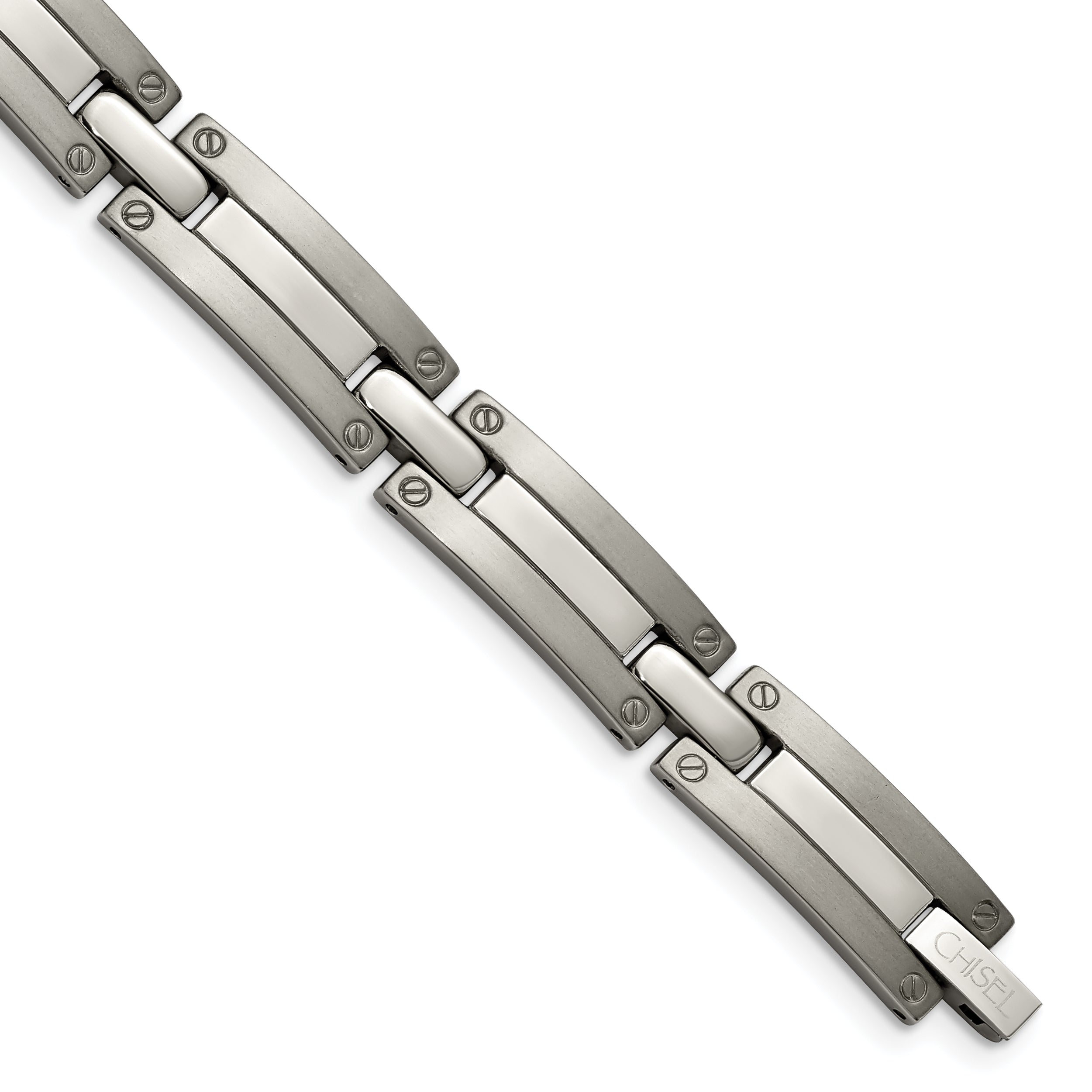 Chisel Titanium Brushed and Polished 8.5 inch Bracelet