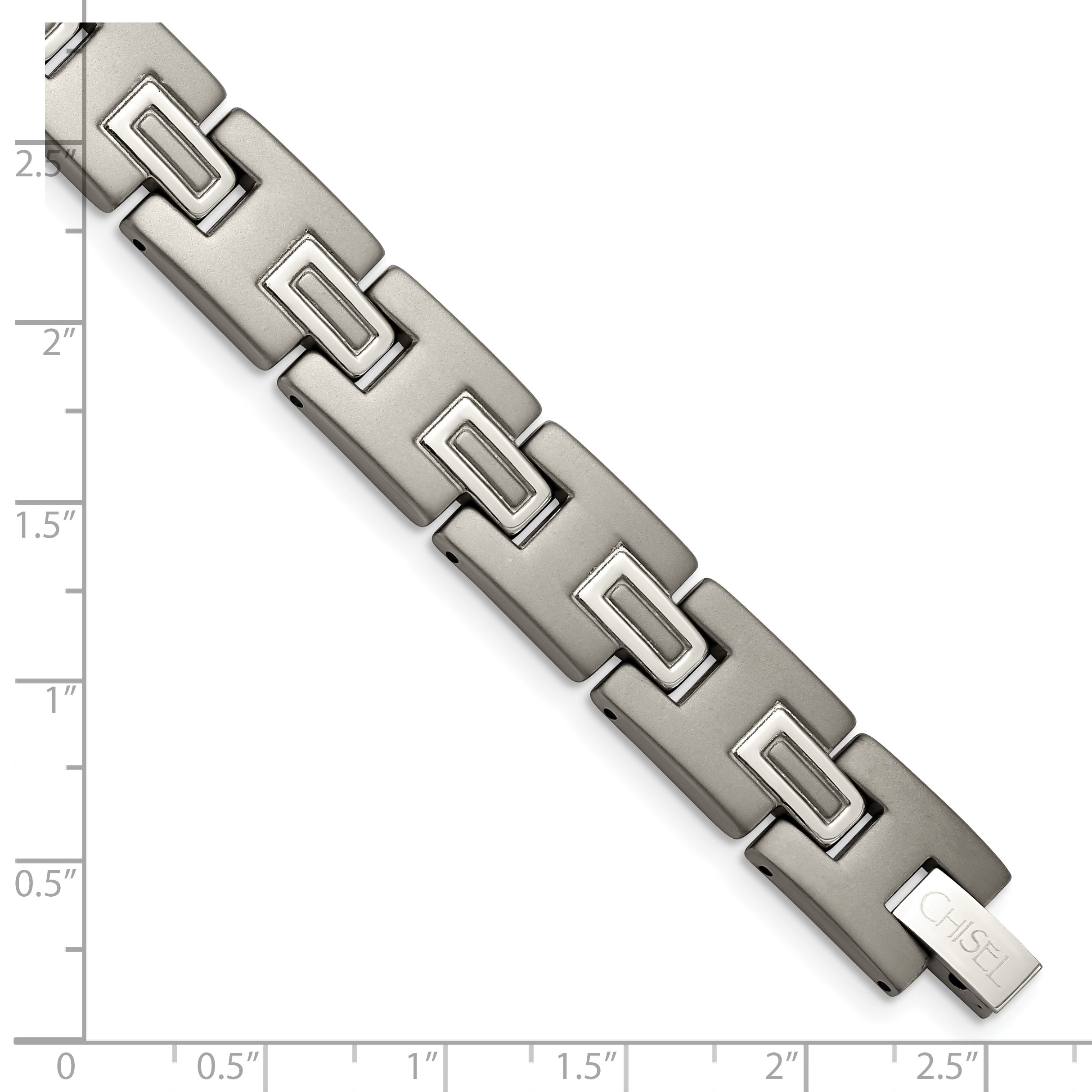 Chisel Titanium Brushed and Polished 8.75 inch Bracelet