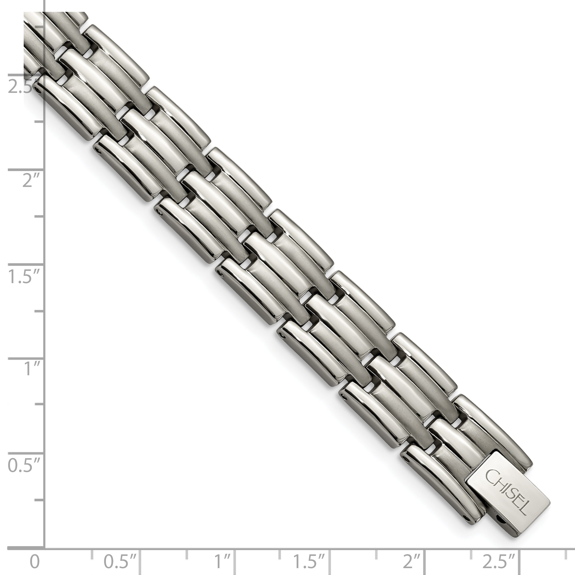 Chisel Titanium Brushed and Polished 8.5 inch Bracelet