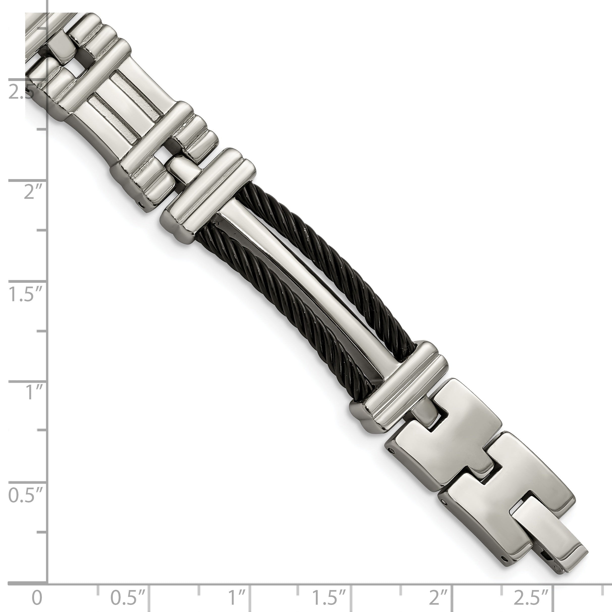 Chisel Titanium Polished Black IP-plated 8.5 inch Bracelet