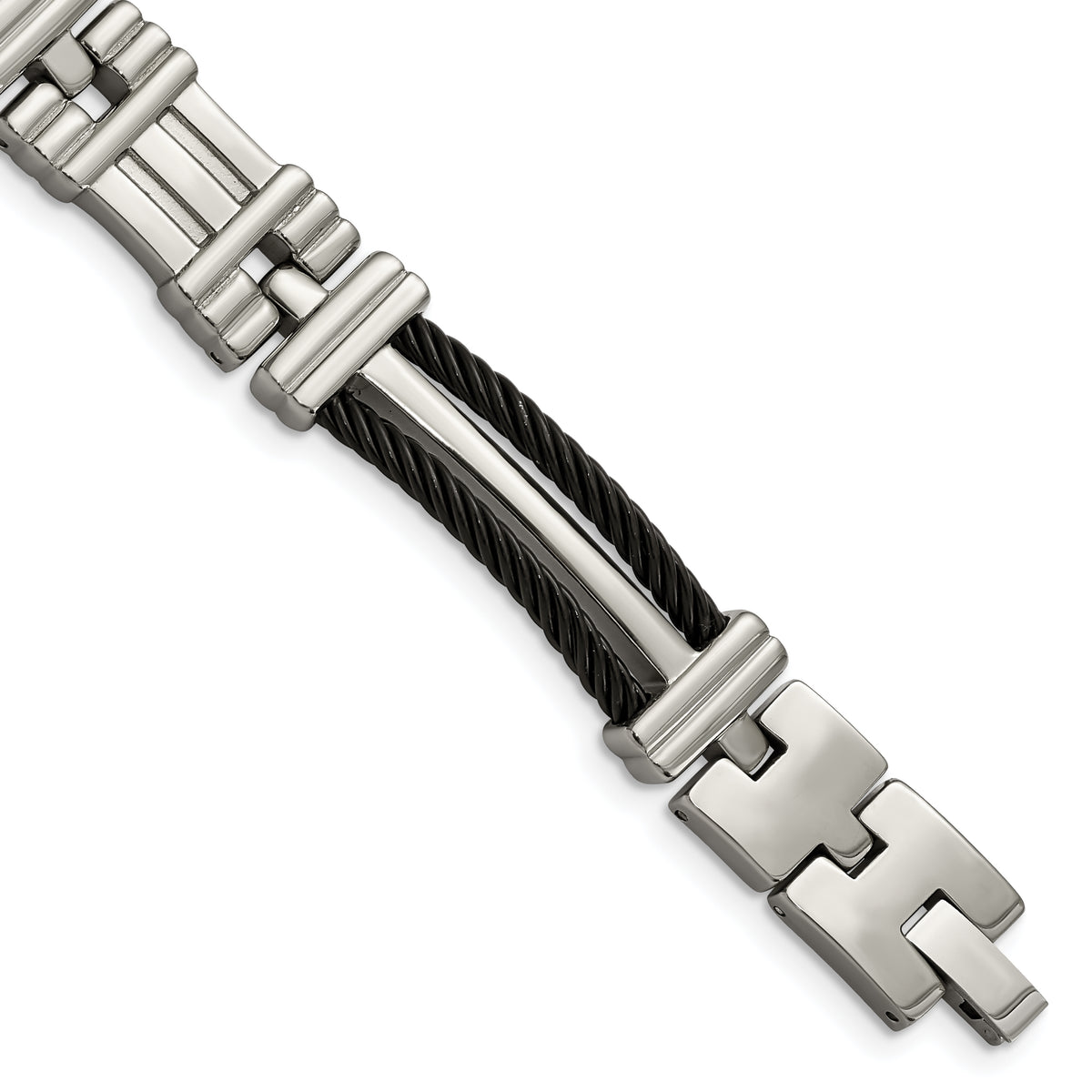 Chisel Titanium Polished Black IP-plated 8.5 inch Bracelet