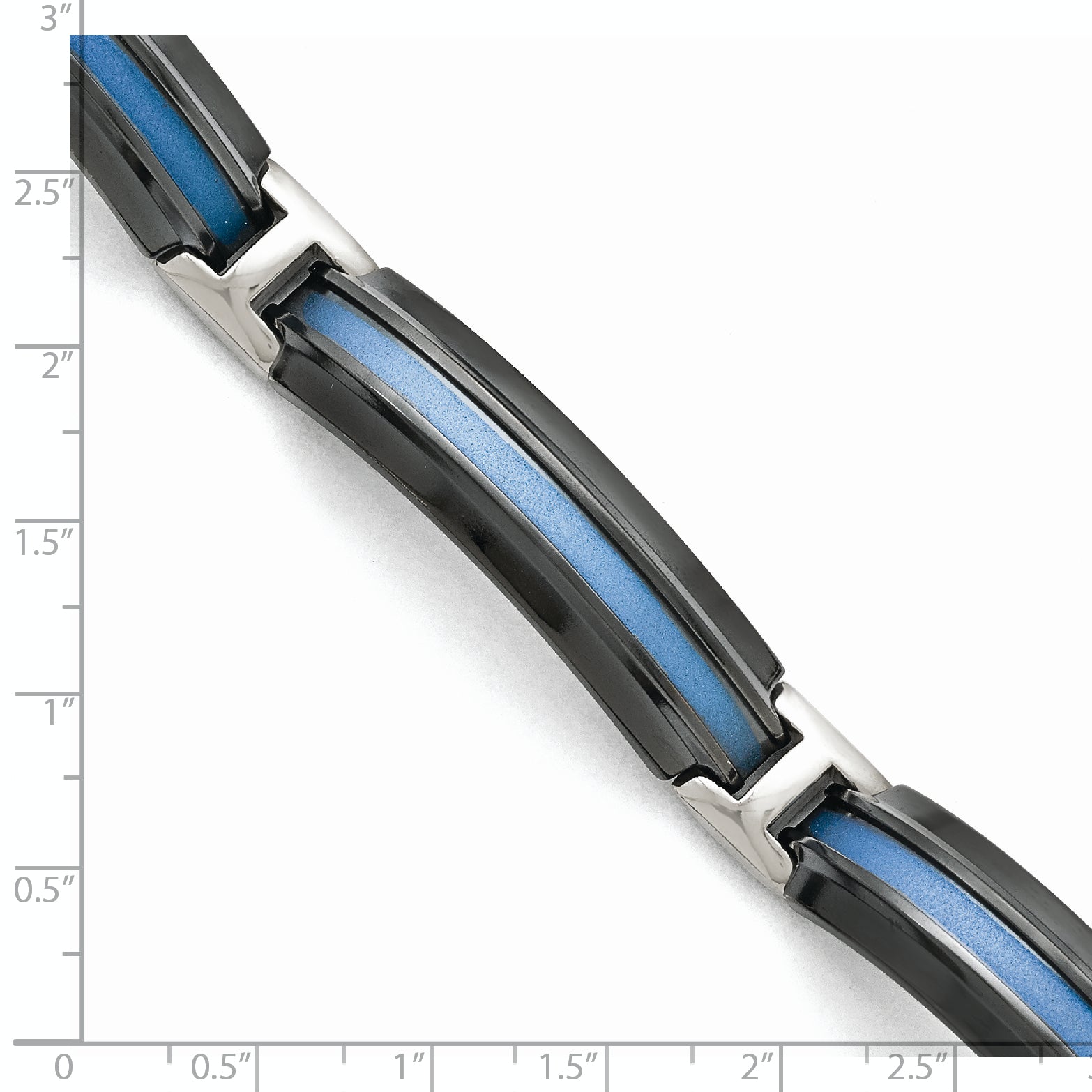 Titanium Black Ti Polished Blue Annodized Bracelet