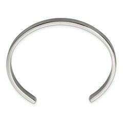 Chisel Titanium Brushed with Polished Edge 6.5mm Cuff Bangle