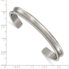 Chisel Titanium Brushed with Polished Edge 6.5mm Cuff Bangle