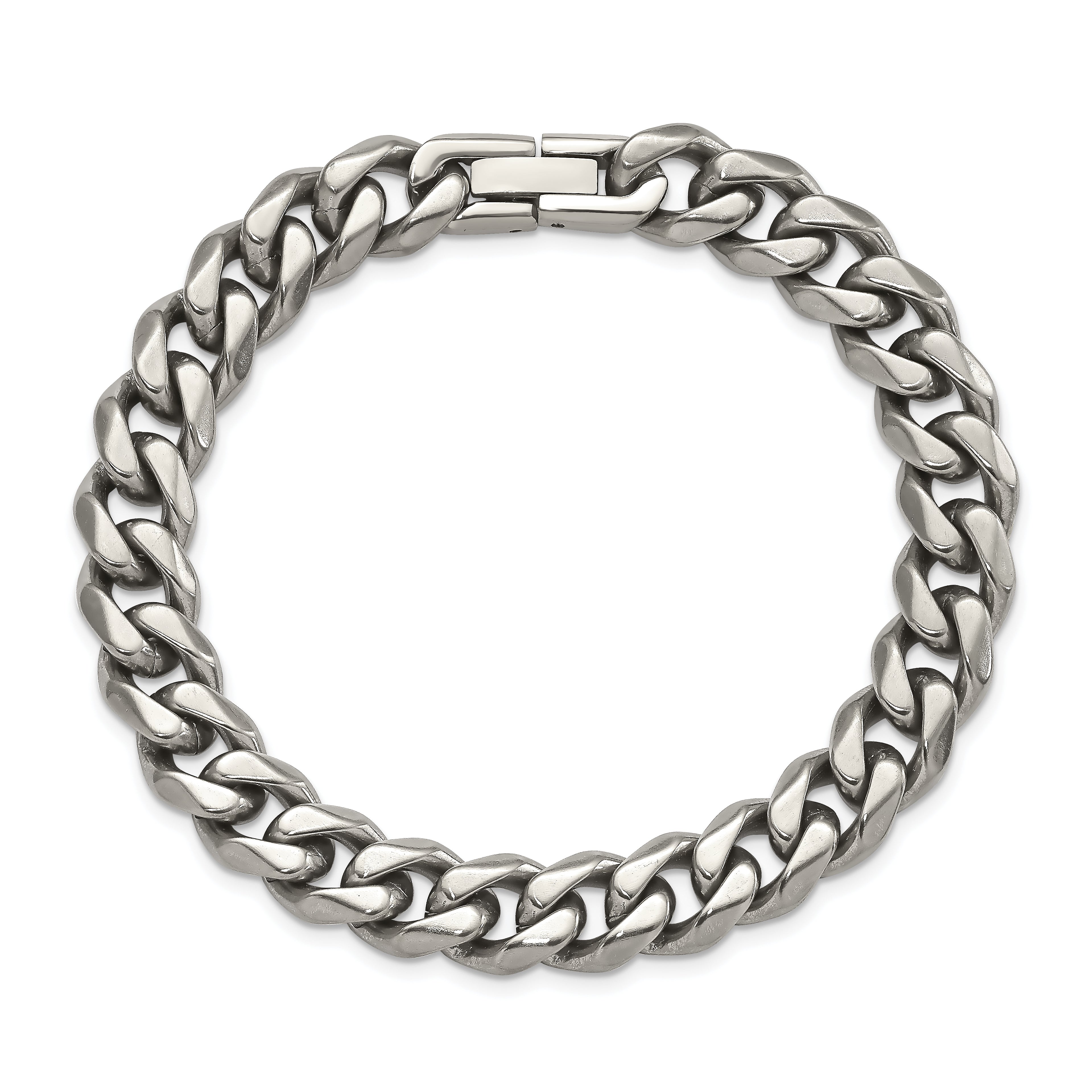 Titanium Polished 10.00mm Curb 8in Bracelet