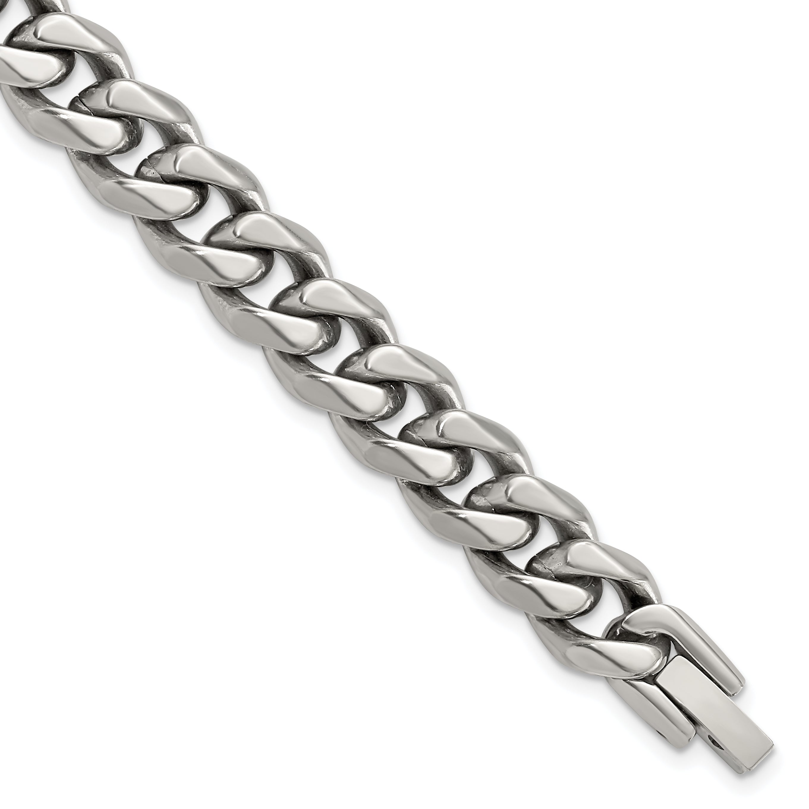 Titanium Polished 10.00mm Curb 8in Bracelet