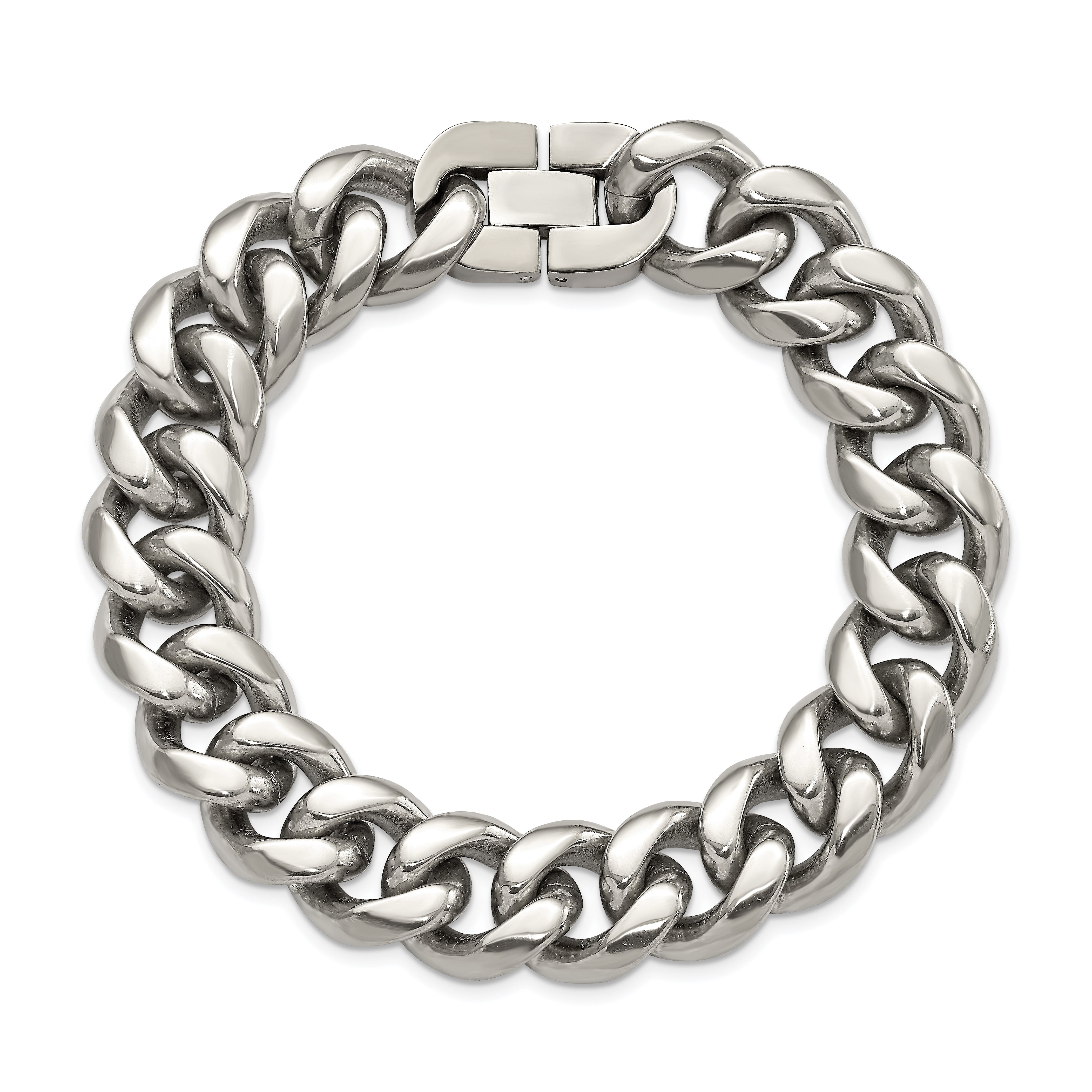 Chisel Titanium Polished 14.50mm Curb 8.5 inch Bracelet