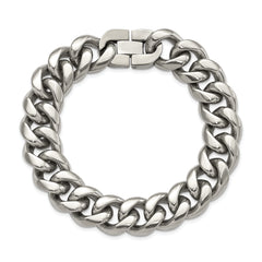 Chisel Titanium Polished 14.50mm Curb 8.5 inch Bracelet