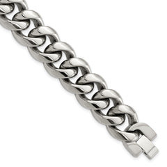 Chisel Titanium Polished 14.50mm Curb 8.5 inch Bracelet