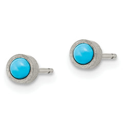 Chisel Titanium Brushed Turquoise 4mm Stud Earrings