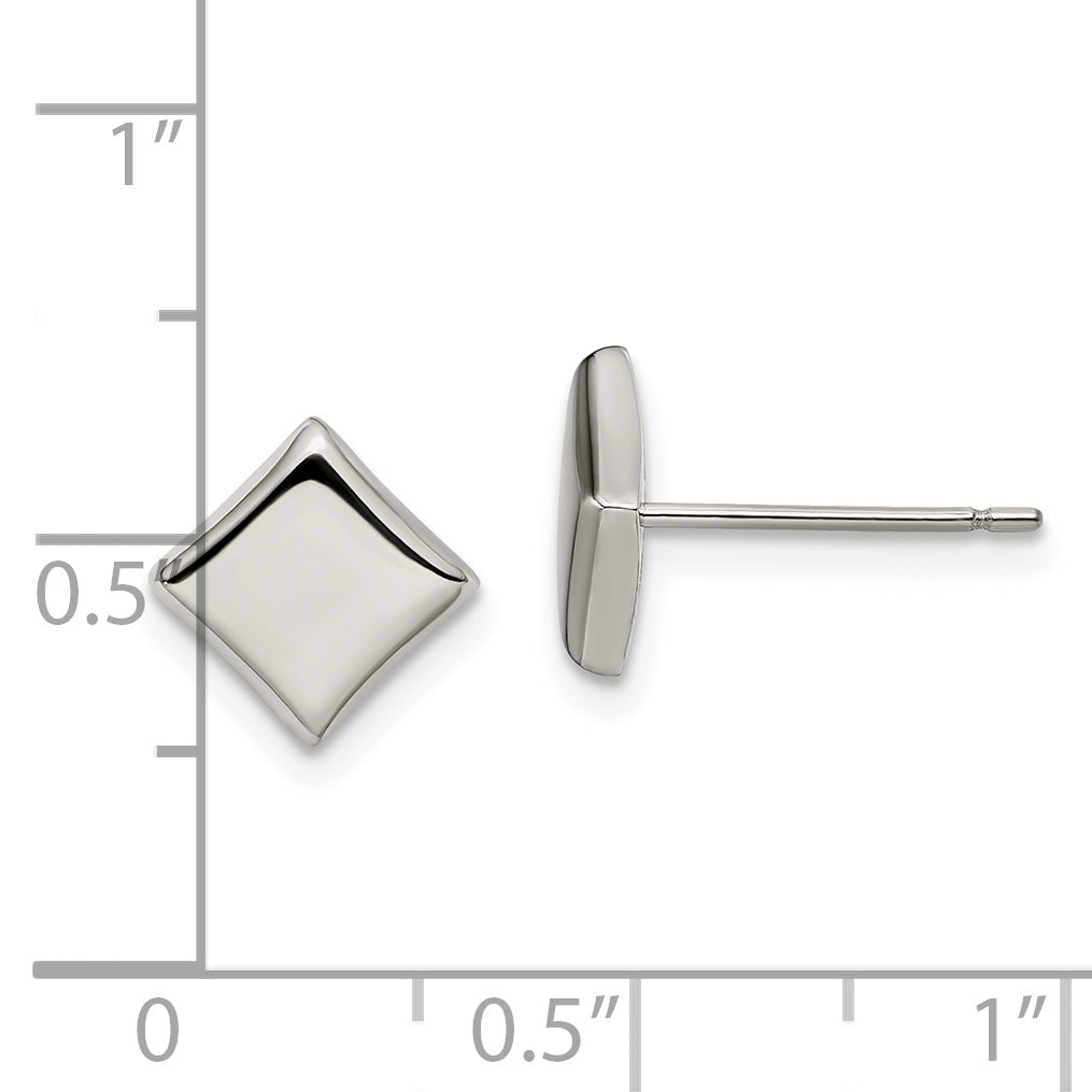 Chisel Titanium Polished 7mm Square Post Earrings