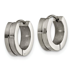 Chisel Titanium Brushed and Polished 4mm Huggie Hoop Earrings