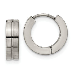 Chisel Titanium Brushed and Polished 4mm Huggie Hoop Earrings