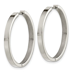 Chisel Titanium Polished 2.8mm Hinged Hoop Earrings