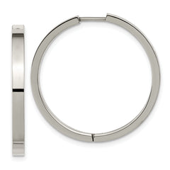 Chisel Titanium Polished 2.8mm Hinged Hoop Earrings