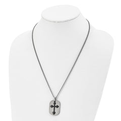 Sophia Jewelers Men's Titanium IP-Plated Cross Necklace, Gift Ready & Modern