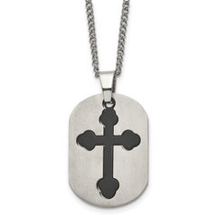 Sophia Jewelers Men's Titanium IP-Plated Cross Necklace, Gift Ready & Modern