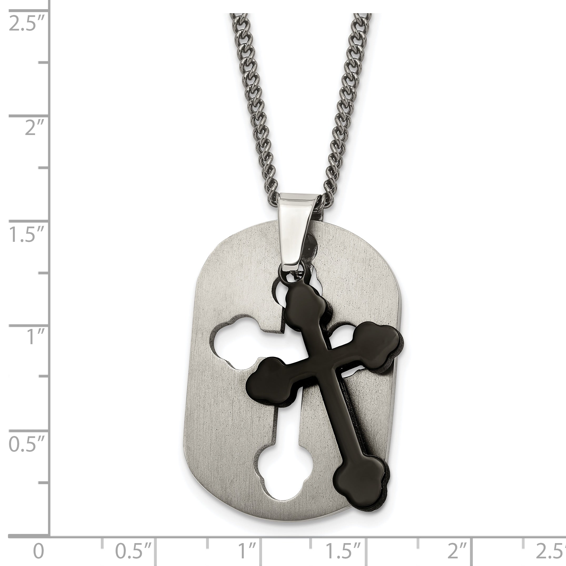 Sophia Jewelers Men's Titanium IP-Plated Cross Necklace, Gift Ready & Modern