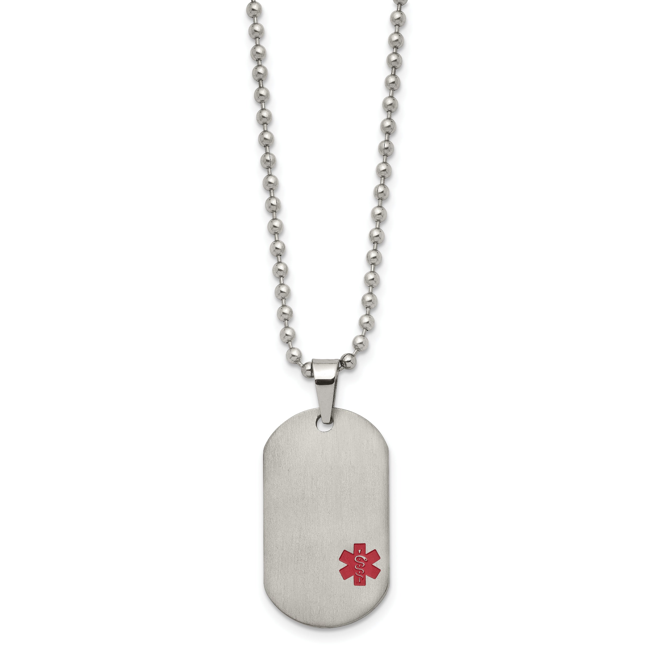 Titanium MedicalID Necklace with Red Enamel Accents Gift Ready