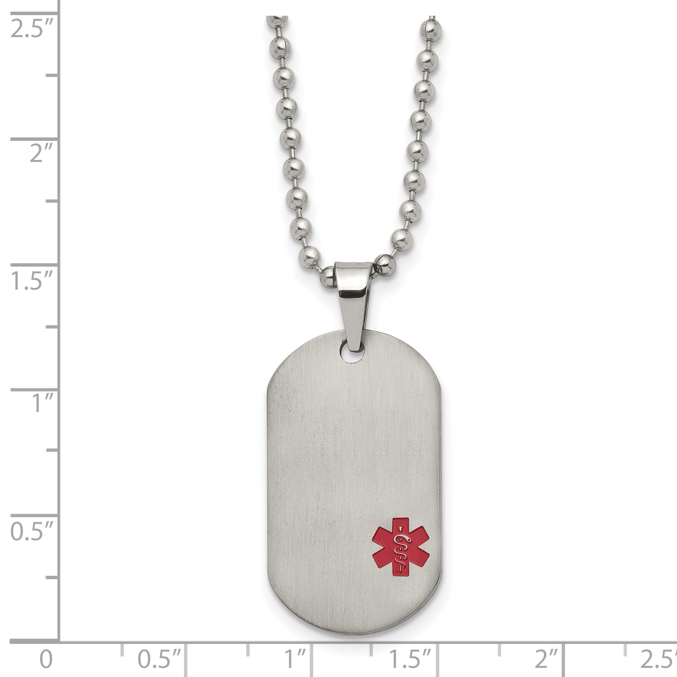 Titanium MedicalID Necklace with Red Enamel Accents Gift Ready