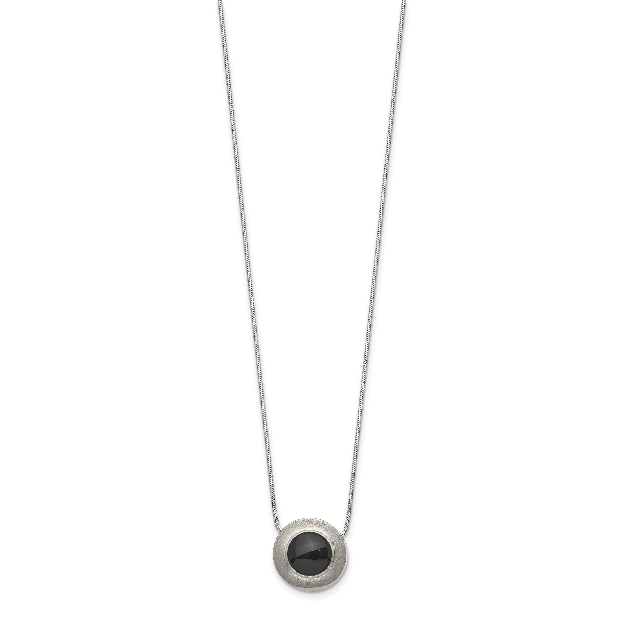 Chisel Titanium Brushed and Polished with Black Ceramic 18 inch Necklace