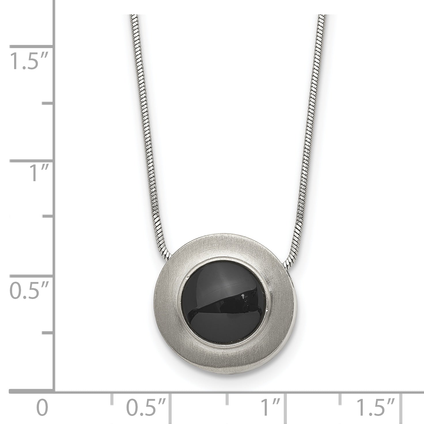 Chisel Titanium Brushed and Polished with Black Ceramic 18 inch Necklace