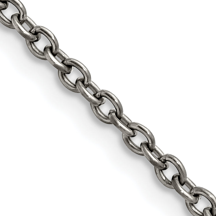 Chisel Titanium Polished 2.9mm 24 inch Cable Chain