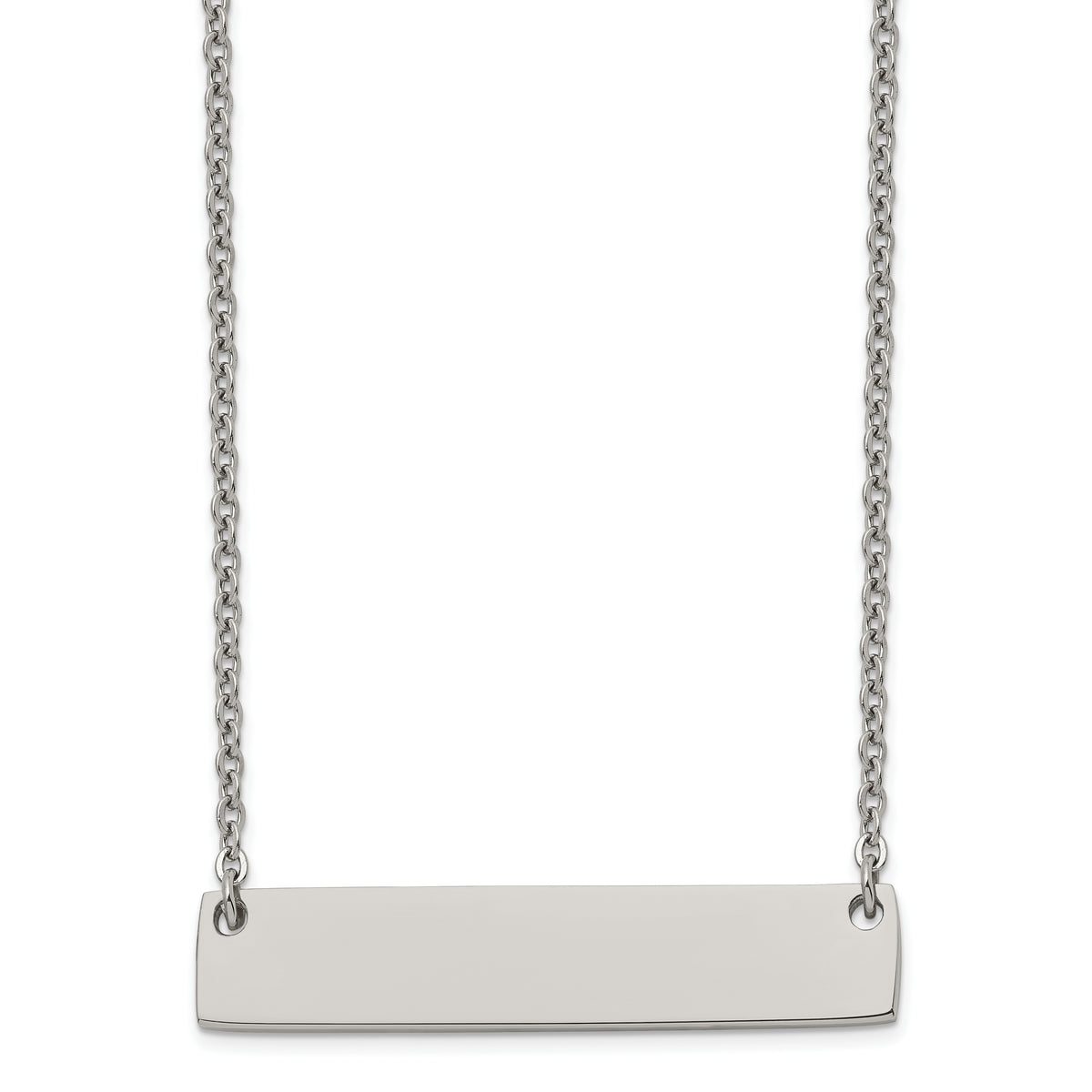 Chisel Titanium Polished Bar 19.5 inch with 2 inch extension Necklace