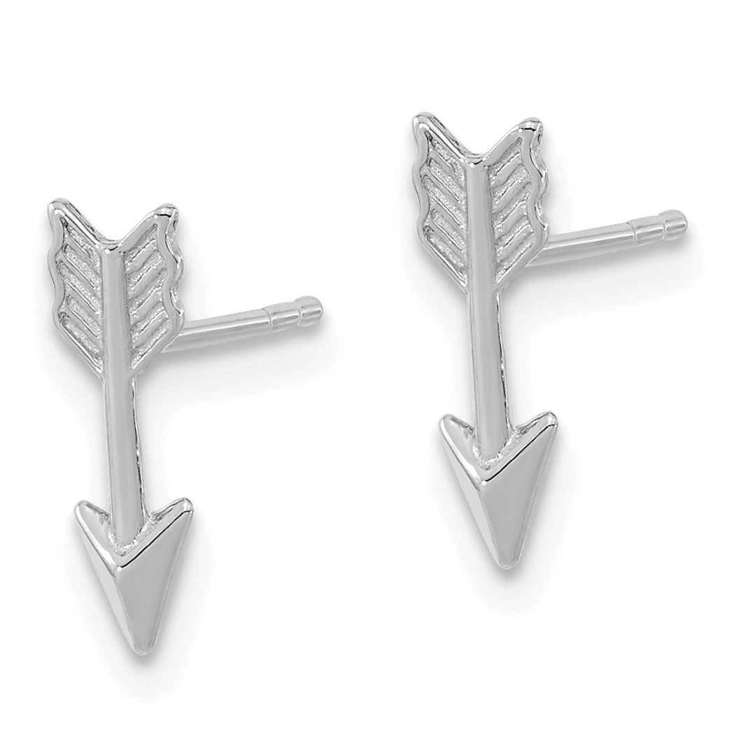 14k White Gold Polished Arrow Post Earrings