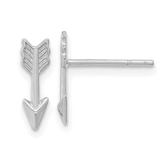 14k White Gold Polished Arrow Post Earrings