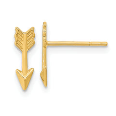 14k Gold Polished Arrow Post Earrings