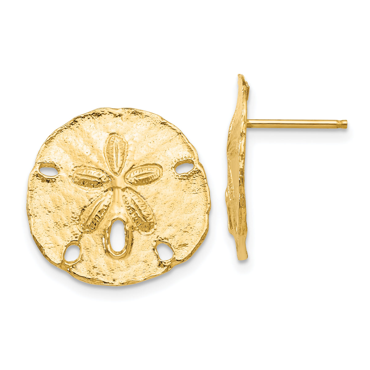 14k Large Sanddollar Post Earrings