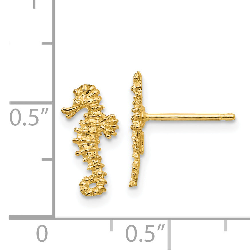 14K Mini Left and Right Seahorse Post Earrings