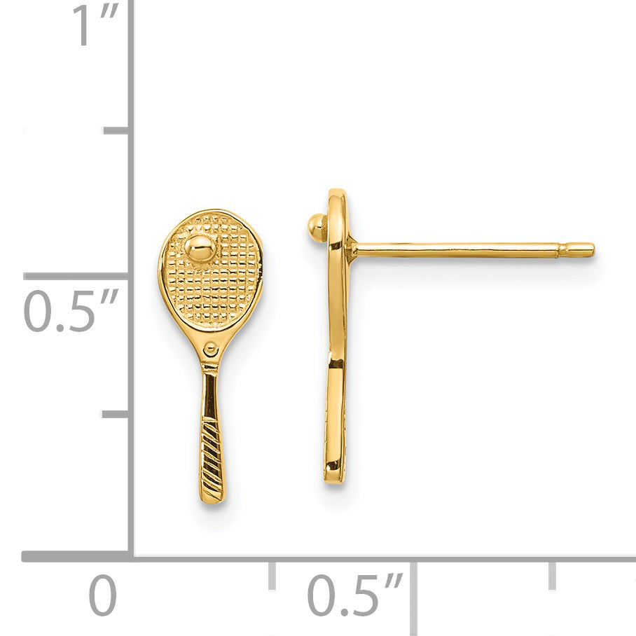 14k Mini Tennis Racquet w/Ball Post Earrings