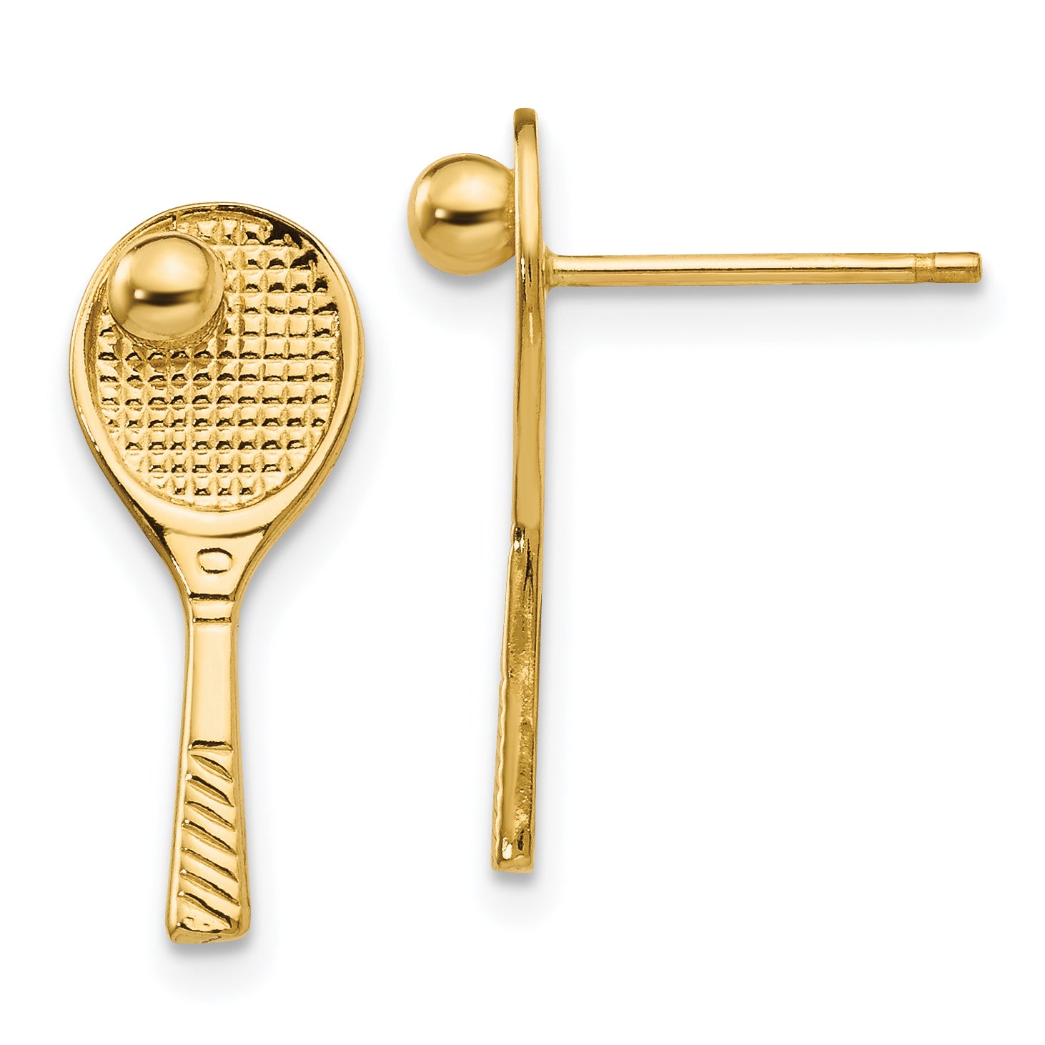 14k Tennis Racquet w/Ball Post Earrings