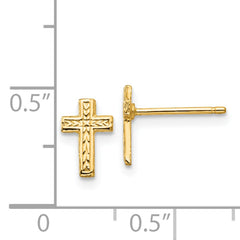 14k Polished Cross Post Earrings