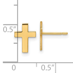 14k Polished Cross Earrings