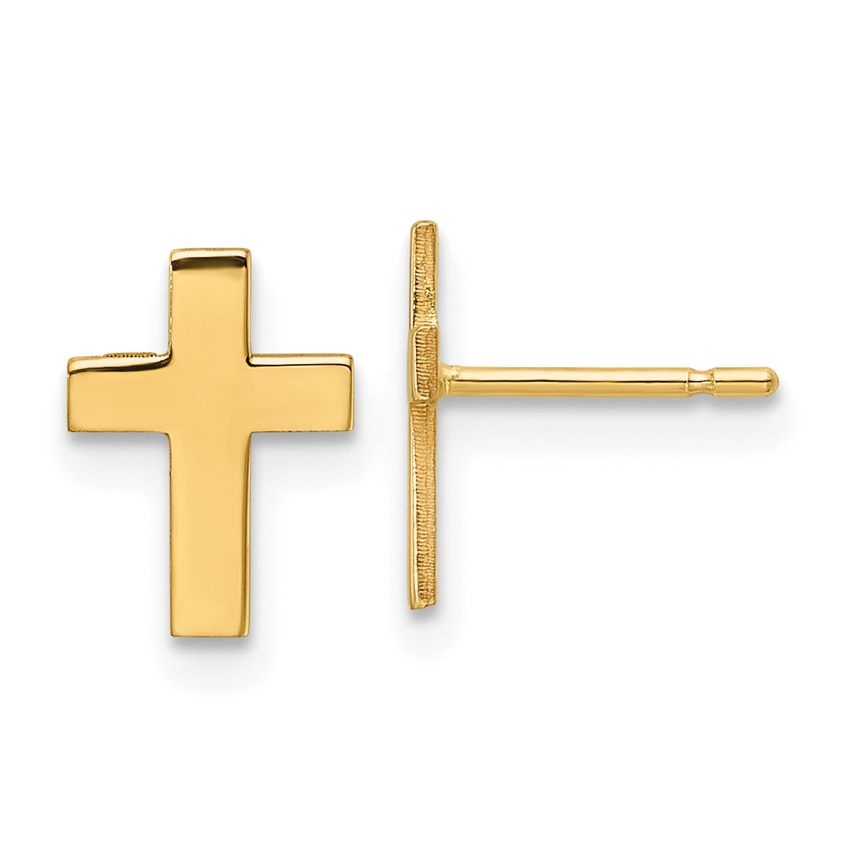 14k Polished Cross Earrings