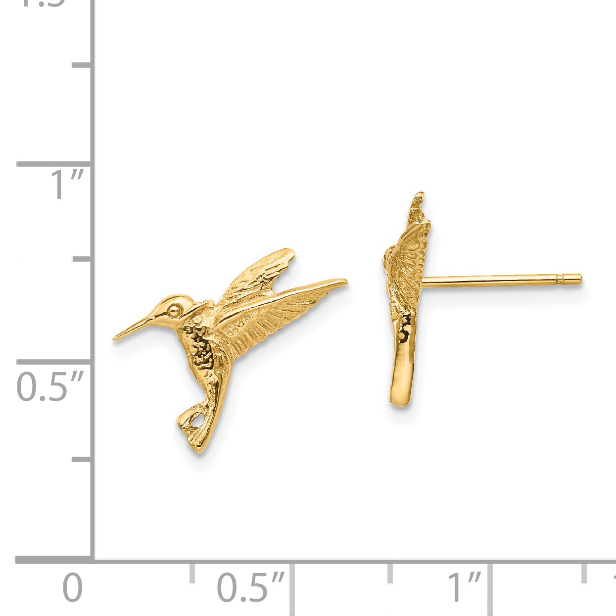 14k Hummingbird Post Earrings