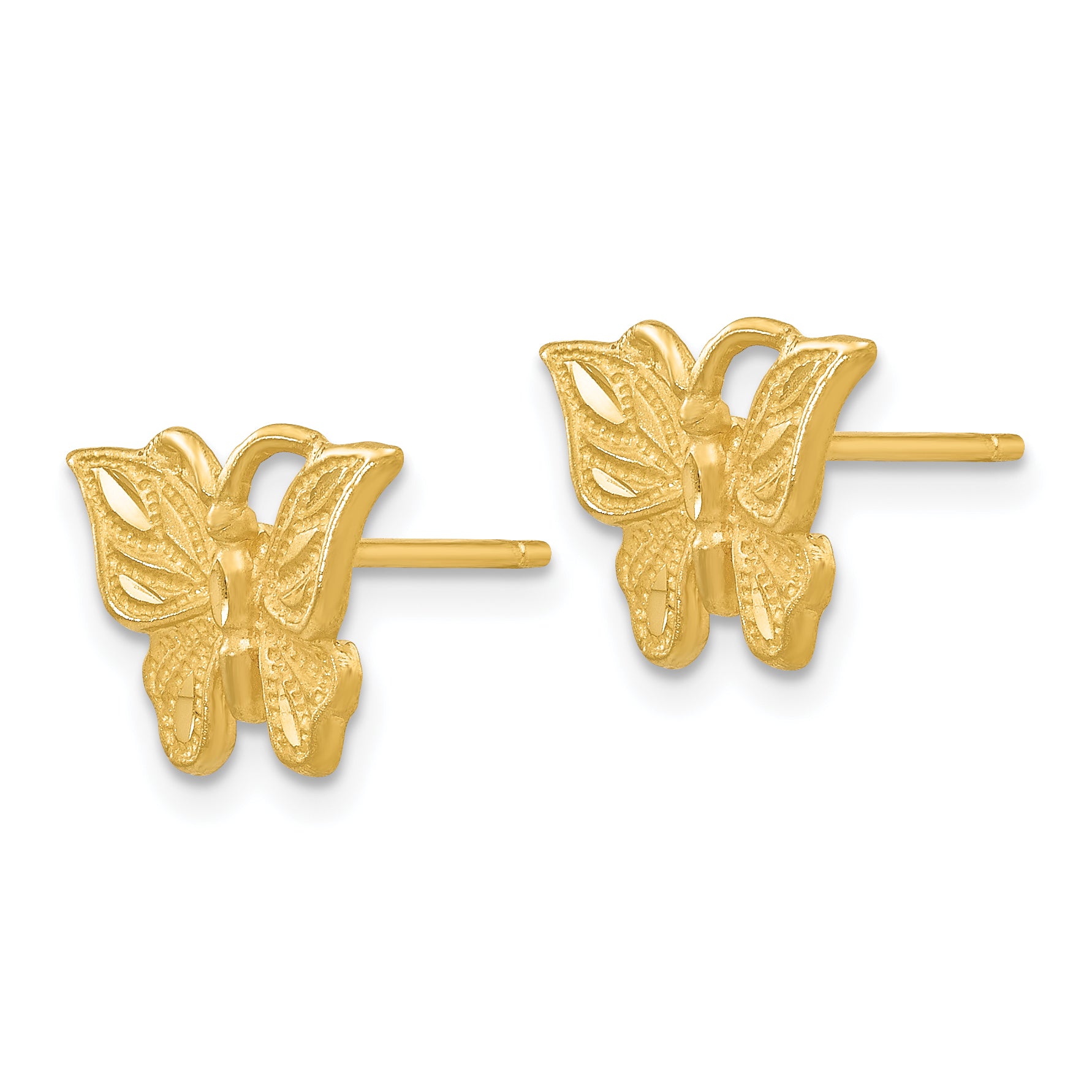 14K Diamond-cut Butterfly Earrings