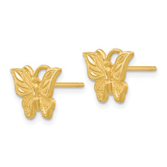 14K Diamond-cut Butterfly Earrings