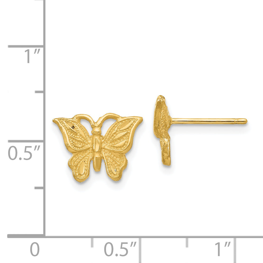 14K Diamond-cut Butterfly Earrings