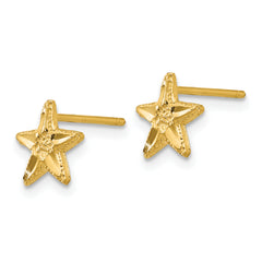 14K Diamond-cut Starfish Earrings