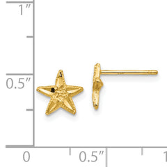 14K Diamond-cut Starfish Earrings