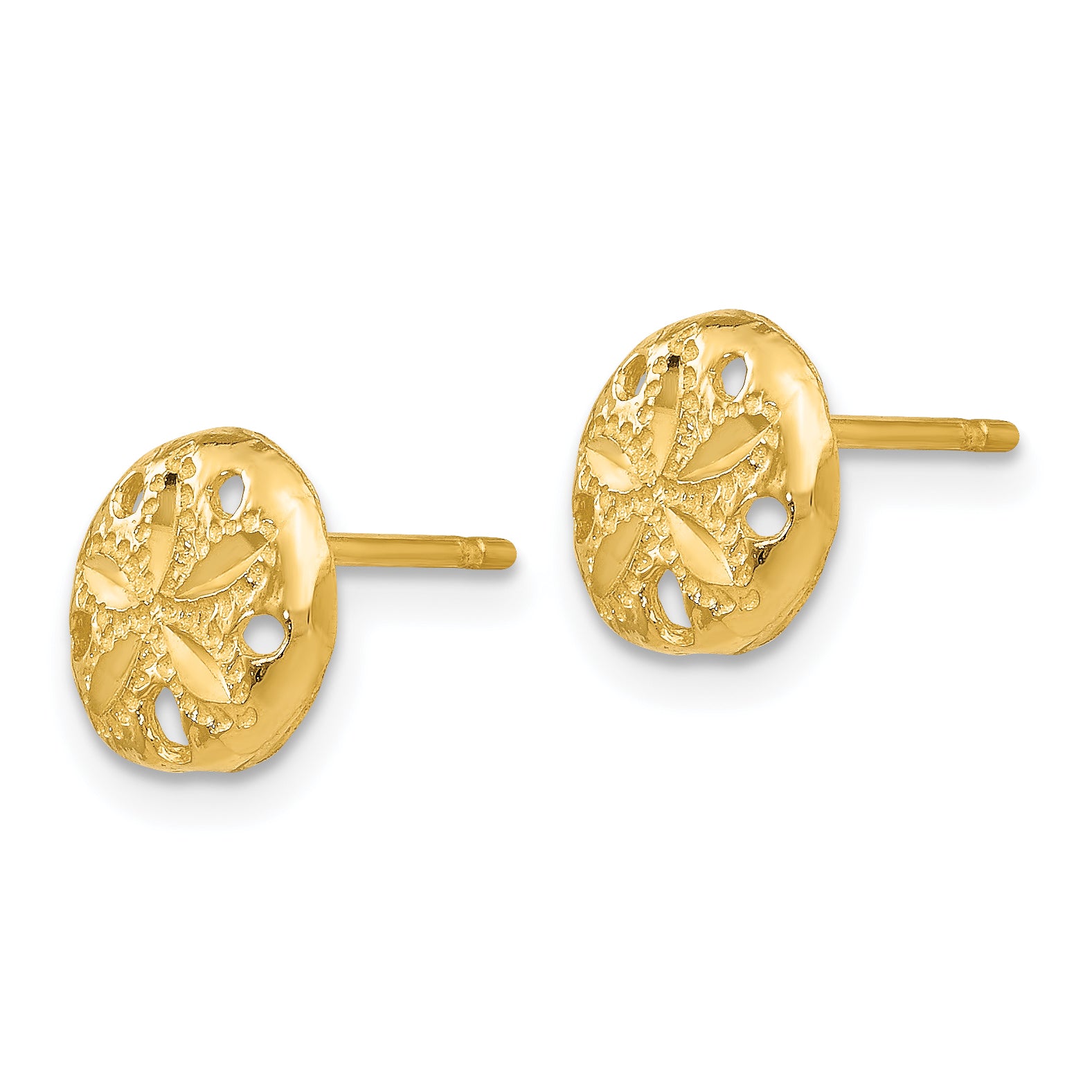 14K Diamond-cut Sand Dollar Earrings