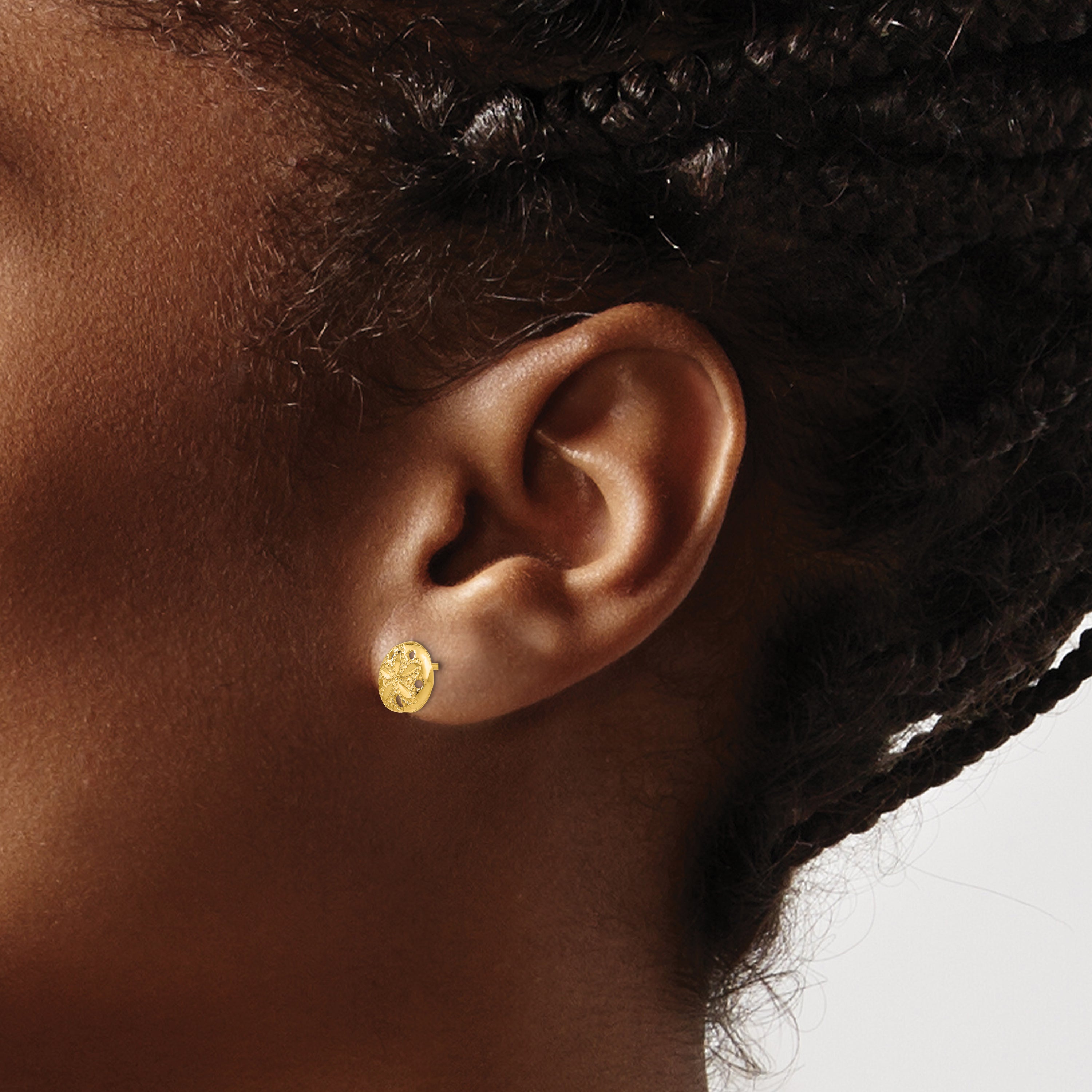 14K Diamond-cut Sand Dollar Earrings