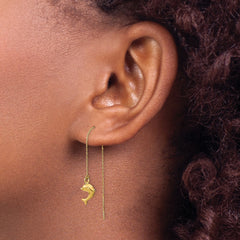 14k Polished Dolphins Threader Earrings