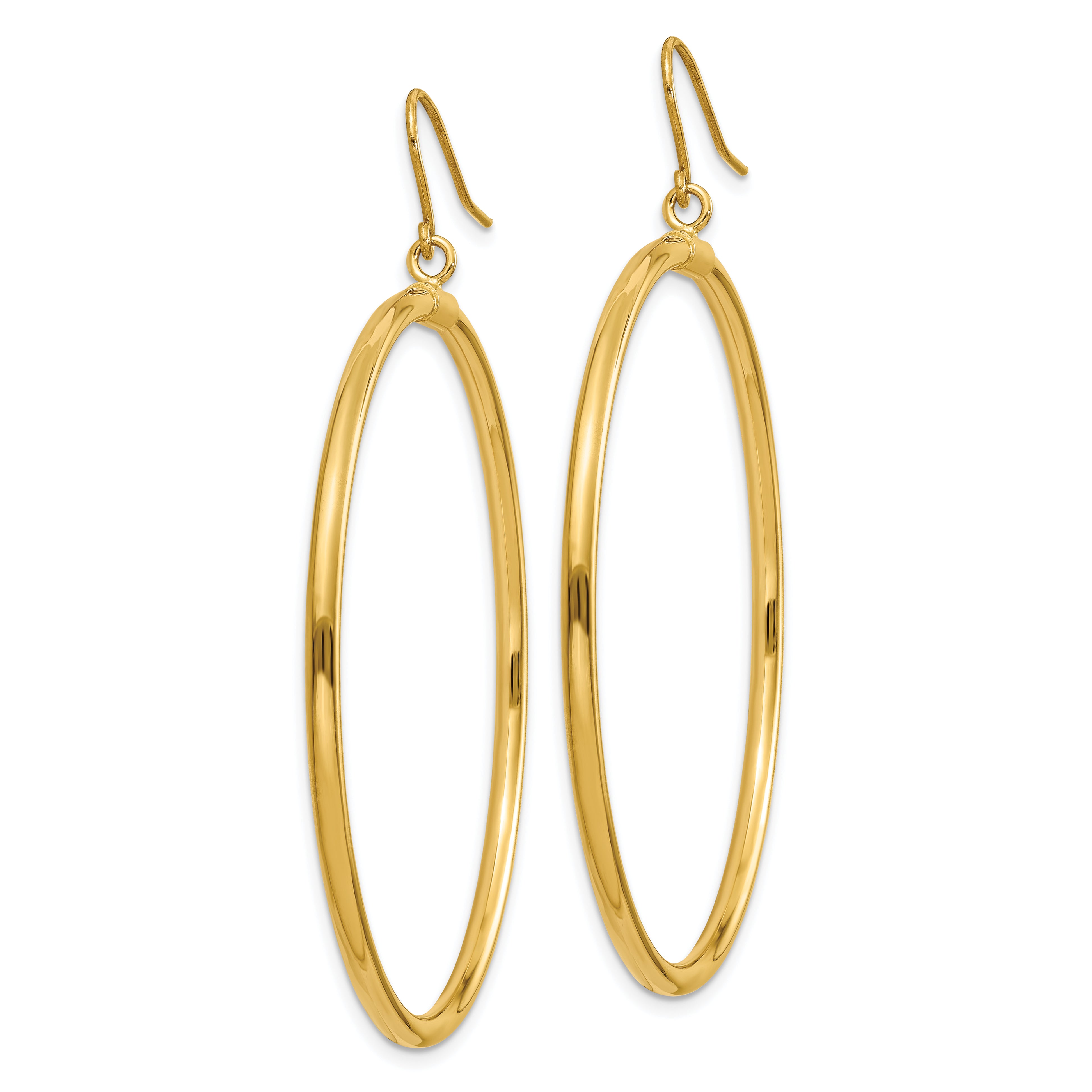 14k Tube Hoop Dangle Earrings