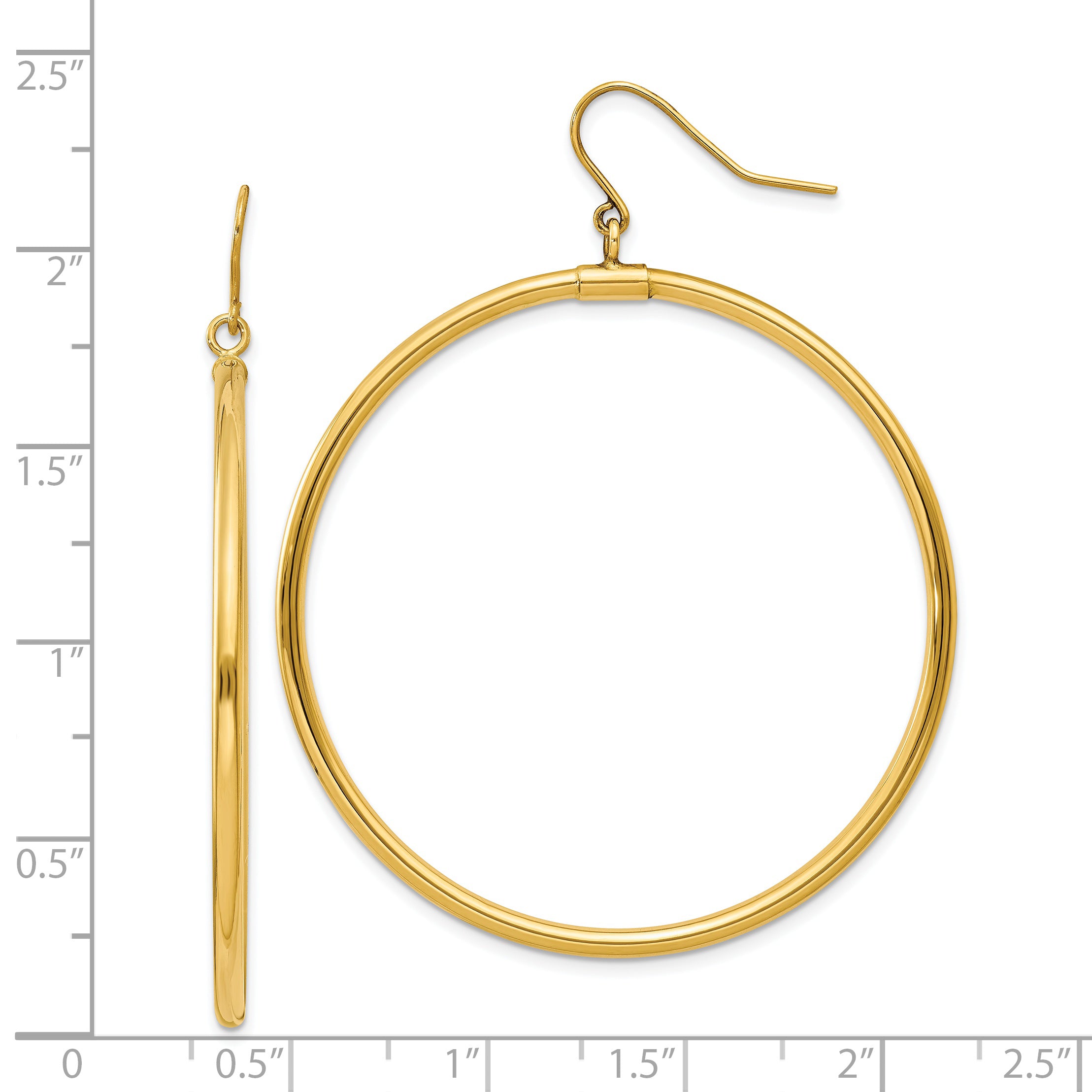 14k Tube Hoop Dangle Earrings