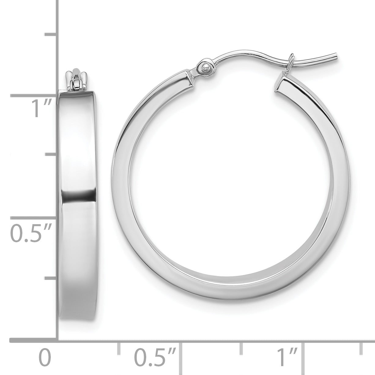 14k White Gold Polished Hoop Earring